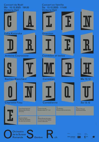 Affiche du concert Le Calendrier symphonique de l’OSR, saison 2025-26